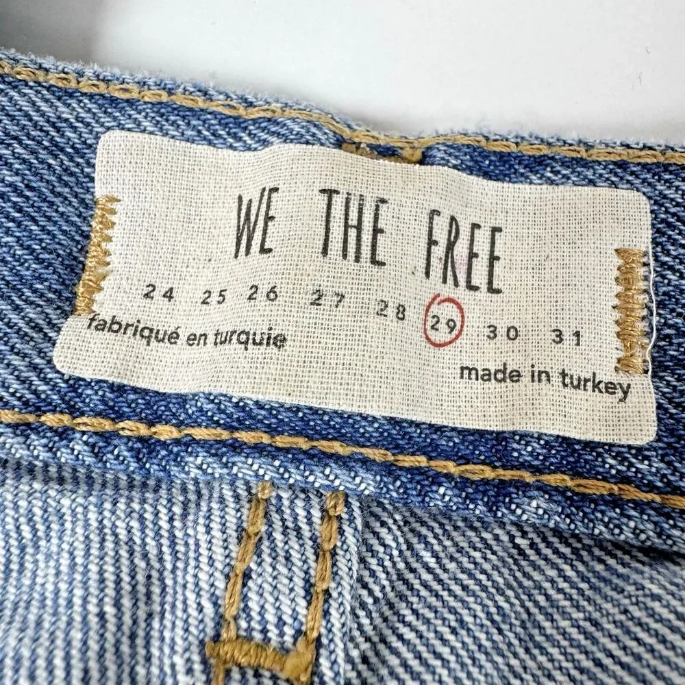 We The Free‎ by Free People Womens Jeans Size 29 Blue Distressed Ripped Raw Hem